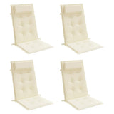 VIDAXL -Stuhlkissen 4 St hoher Rücken Oxford Fabric Crème -Colored - afbeelding 3