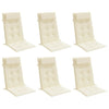 Vidaxl Stuhlkissen 6 St. hoher Rücken Oxford Fabric Crème farbig