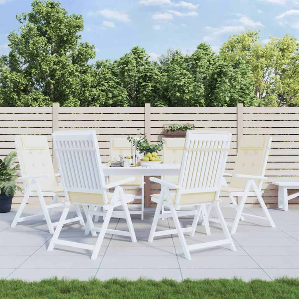 Vidaxl Stuhlkissen 6 St. hoher Rücken Oxford Fabric Crème farbig