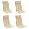 Vidaxl Stuhlkissen 4 St hohe Rücken Oxford Stoff Beige