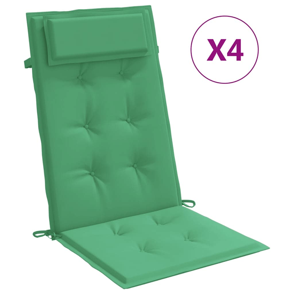 Vidaxl -Stuhlkissen 4 St hoher Rücken Oxford Fabric Green