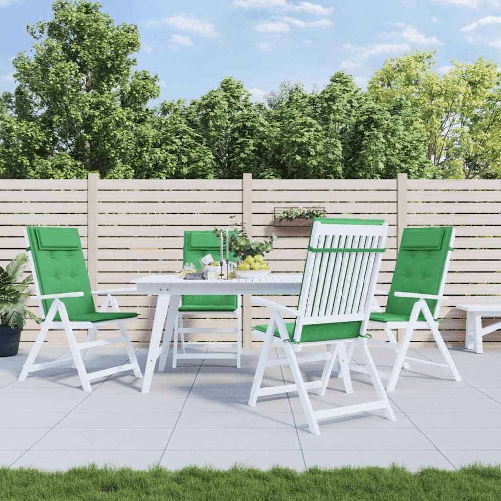 Vidaxl -Stuhlkissen 4 St hoher Rücken Oxford Fabric Green