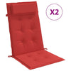 Vidaxl Stuhlkissen 2 St hoher Rücken Oxford Fabric rot