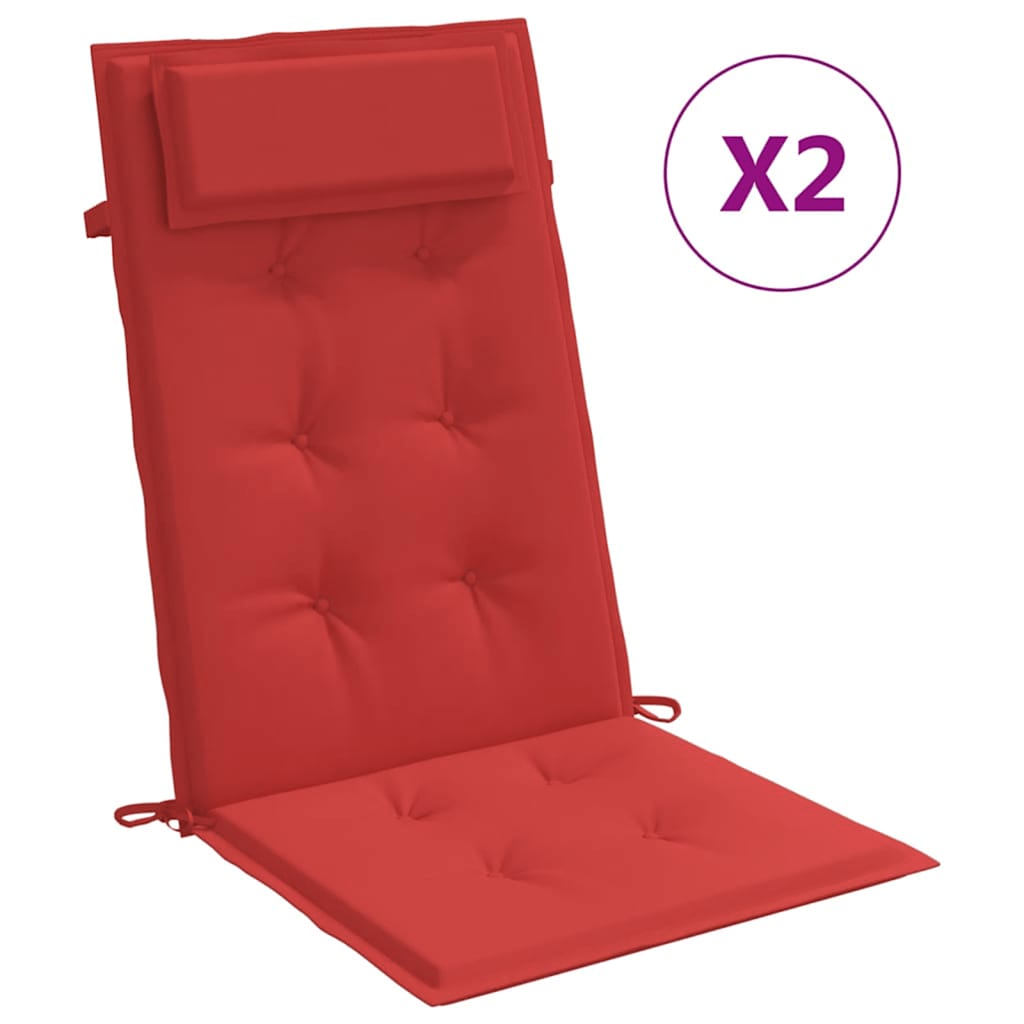 Vidaxl Stuhlkissen 2 St hoher Rücken Oxford Fabric rot