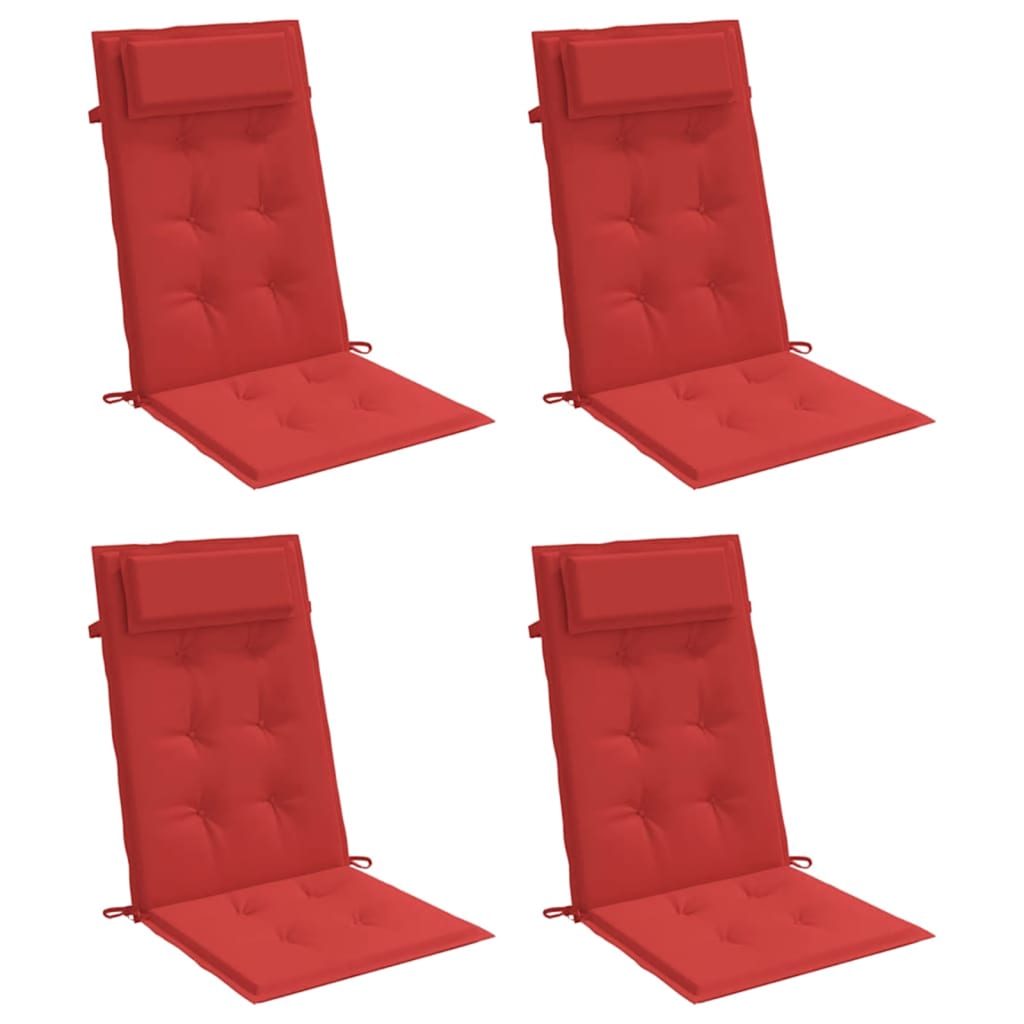 Vidaxl Stuhlkissen 4 St hoher Rücken Oxford Fabric Rot rot