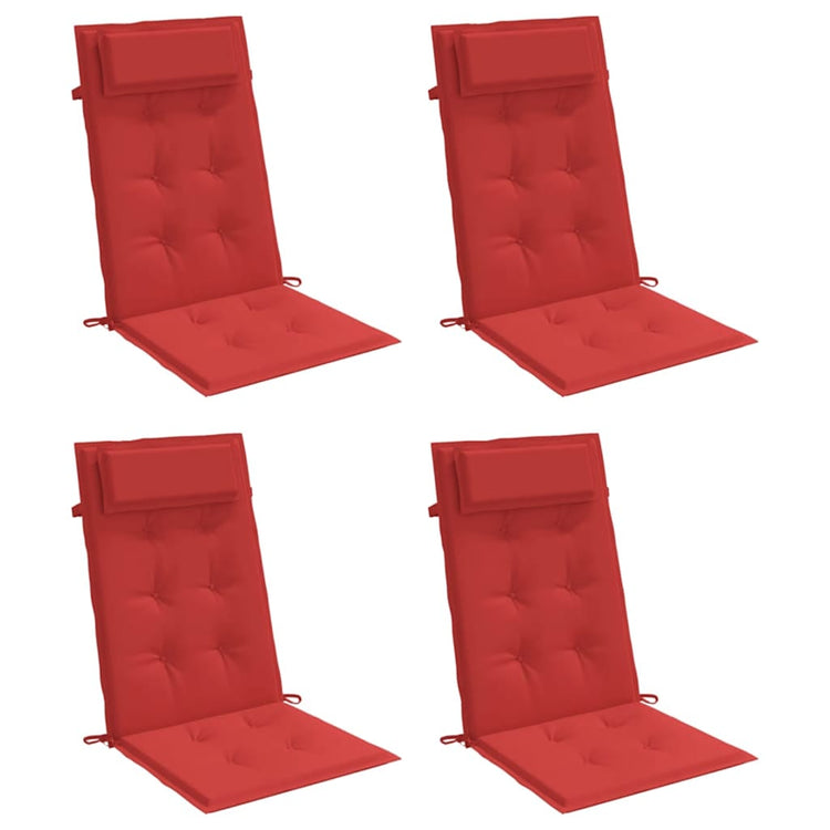 Vidaxl Stuhlkissen 4 St hoher Rücken Oxford Fabric Rot rot