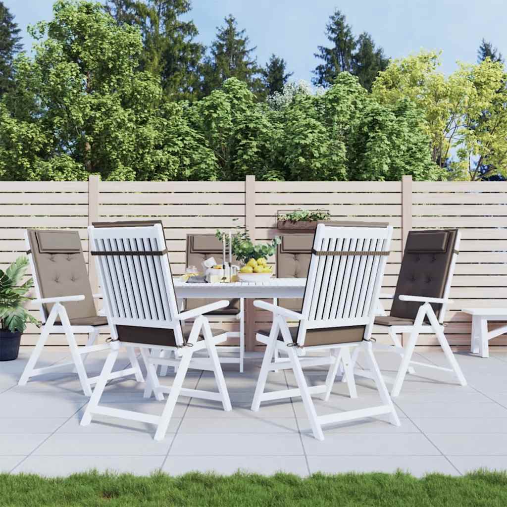 VidaXL Stuhlkissen 6 Stück, hohe Rückenlehne, Oxford-Stoff, Taupe