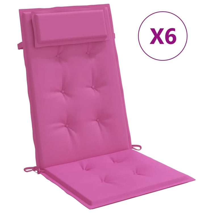 VidaXL Stuhlkissen 6 Stück Oxford-Stoff mit hoher Rückenlehne rosa