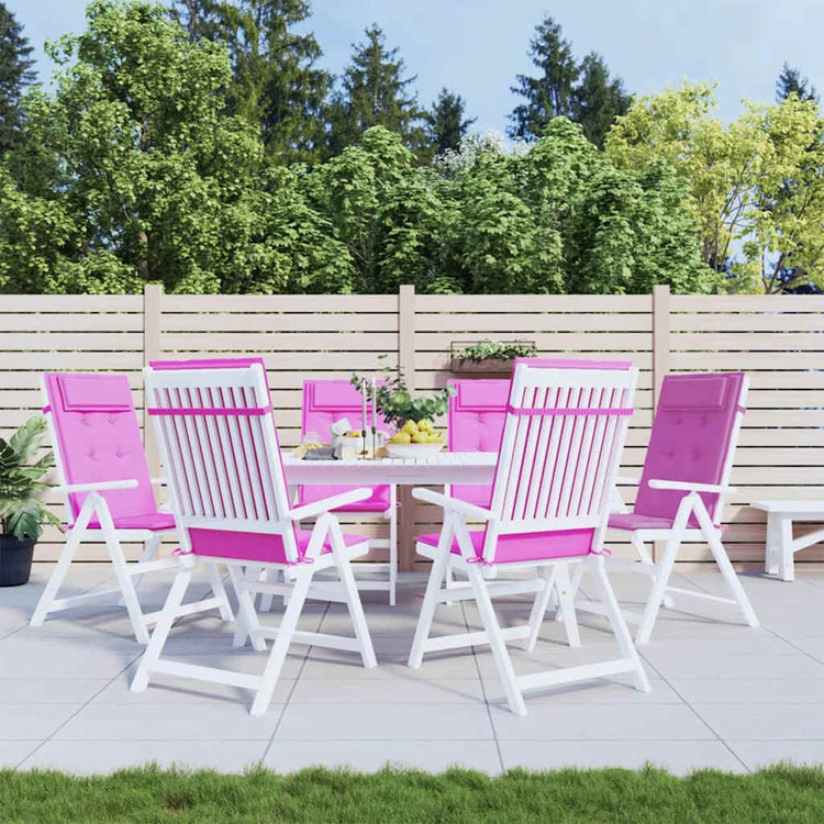 VidaXL Stuhlkissen 6 Stück Oxford-Stoff mit hoher Rückenlehne rosa