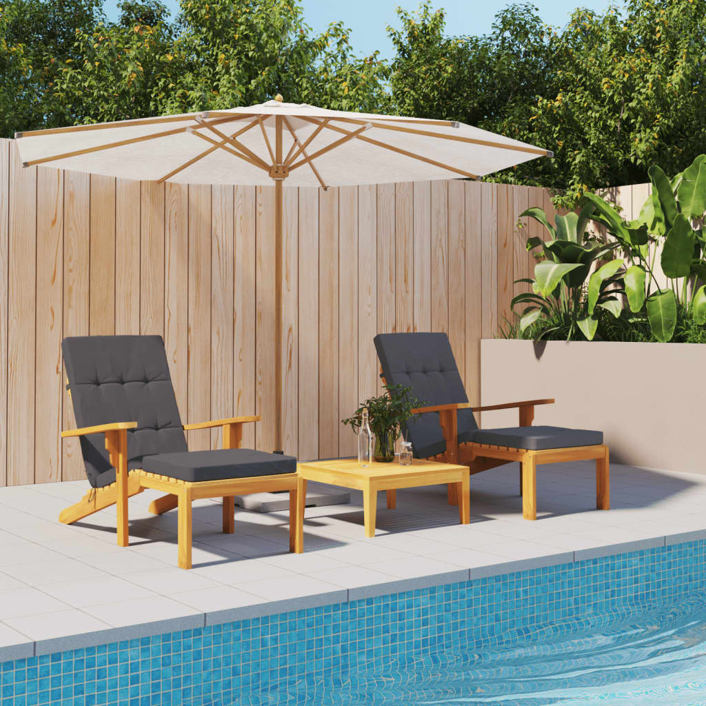VIDAXL -Terrassenstuhlkissen 2 St. Oxford Stoffanthrazit -gelöscht