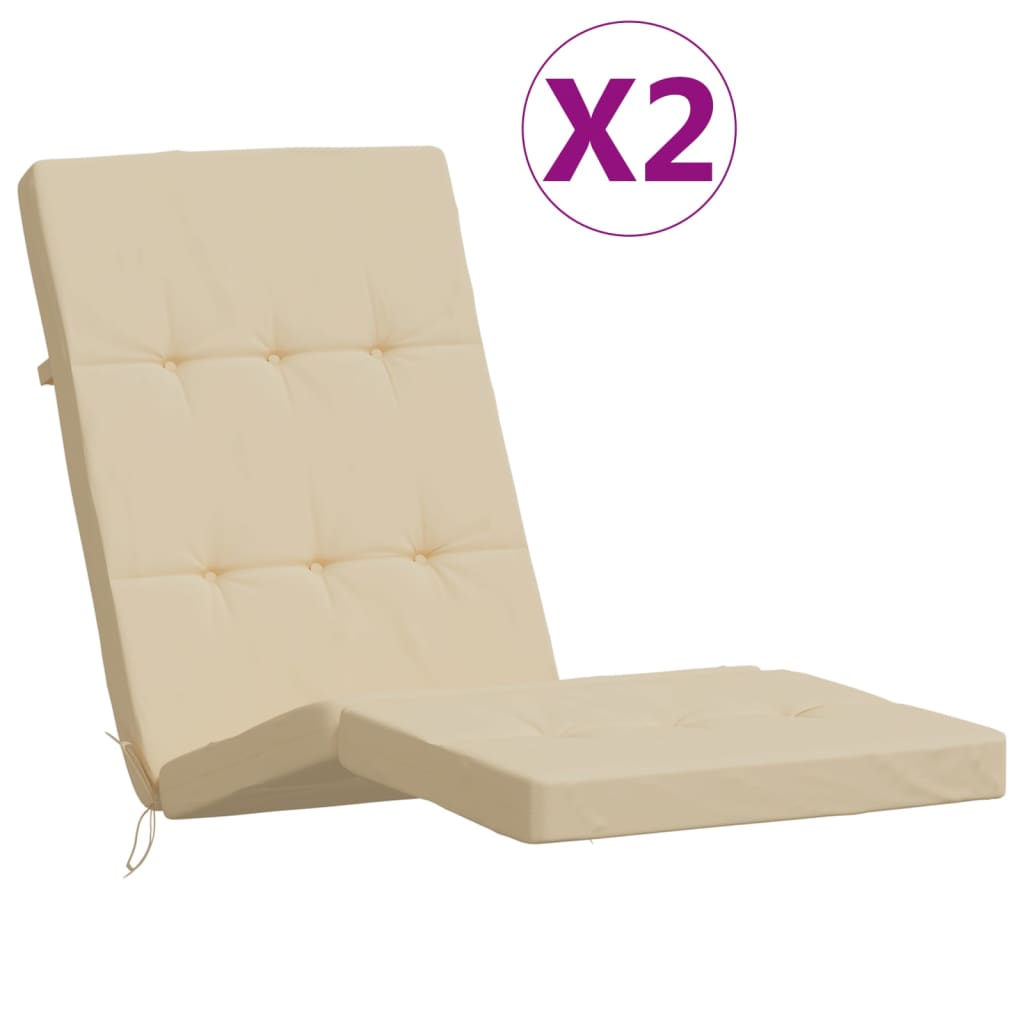 Vidaxl Patio Chair Kissen 2 St. Oxford Stoff Beige