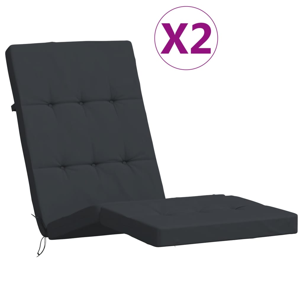 Vidaxl Terrasse Stuhlkissen 2 St. Oxford Stoff schwarz