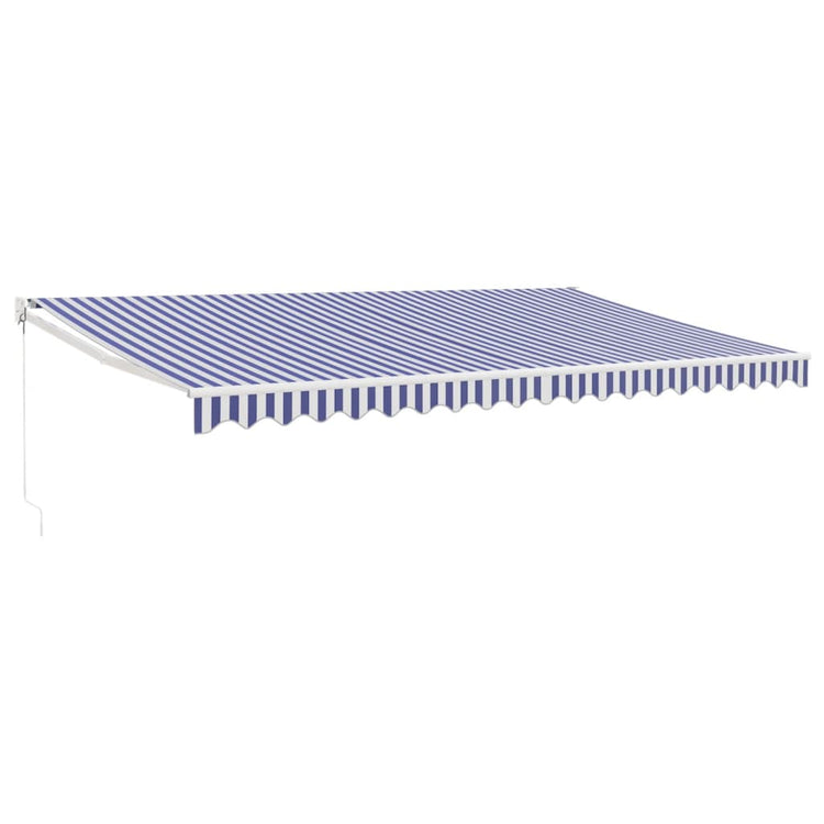 Vidaxx ausziehbare Markise 5x3 m Stoff und Aluminium blau und weiß