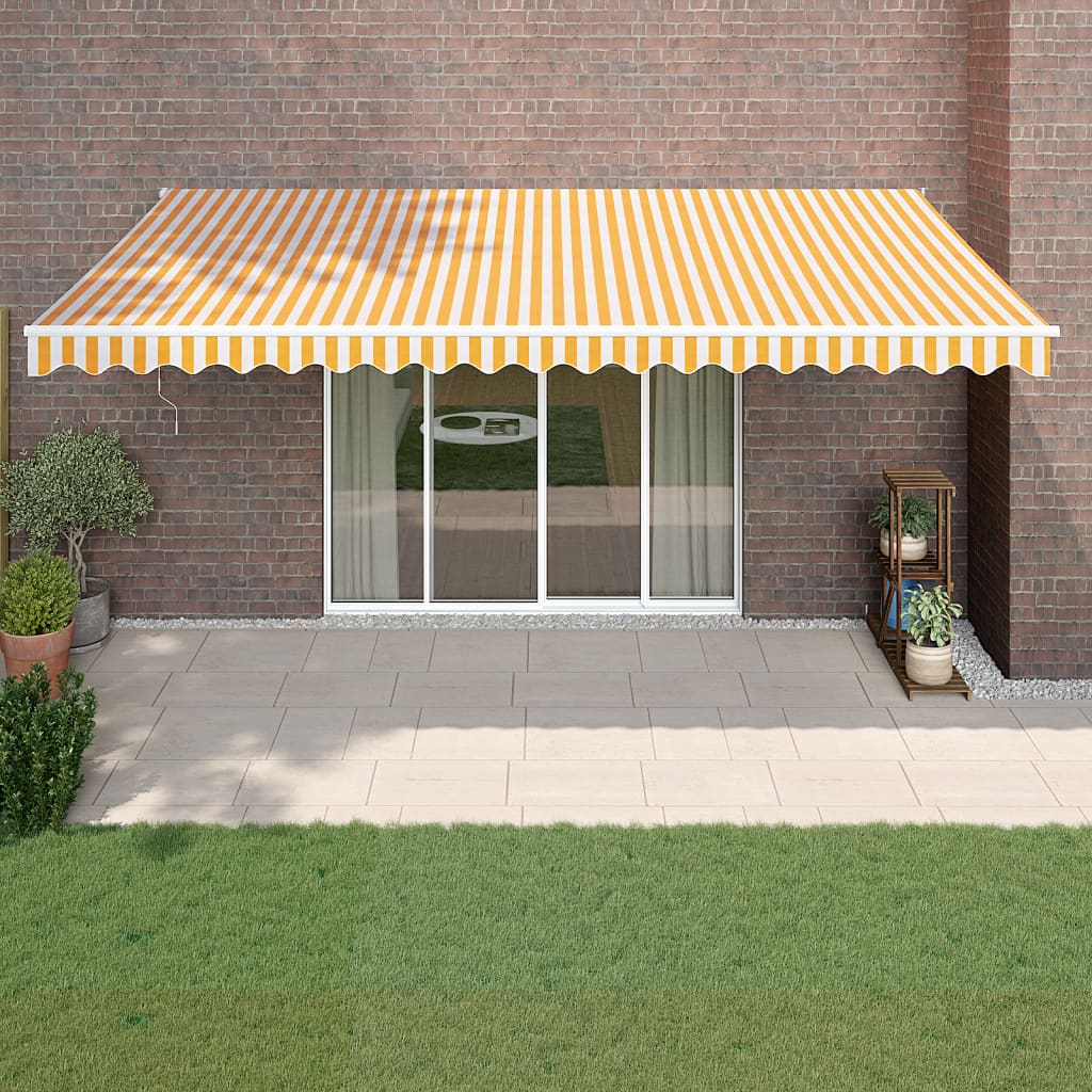 Vidaxx ausziehbare Markise 5x3 m Stoff und Aluminium gelb und weiß