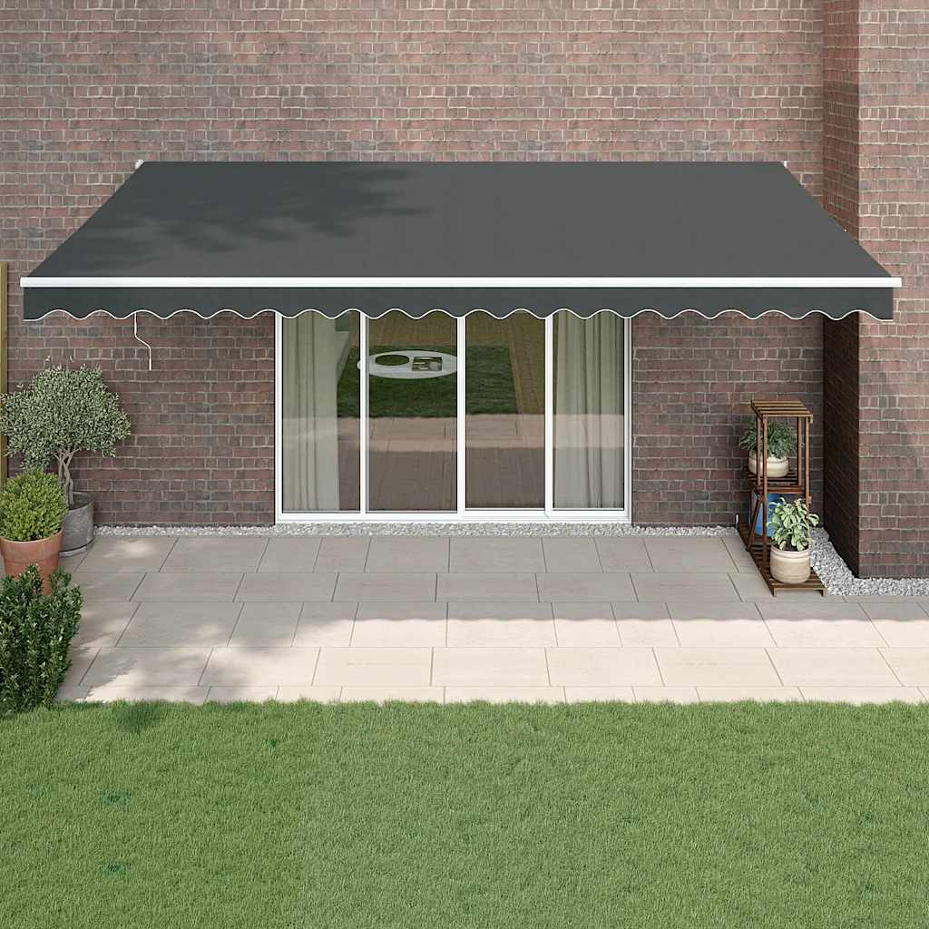 Vidaxx ausziehbare Markise 5x3 m Stoff und Aluminium Anthrazit