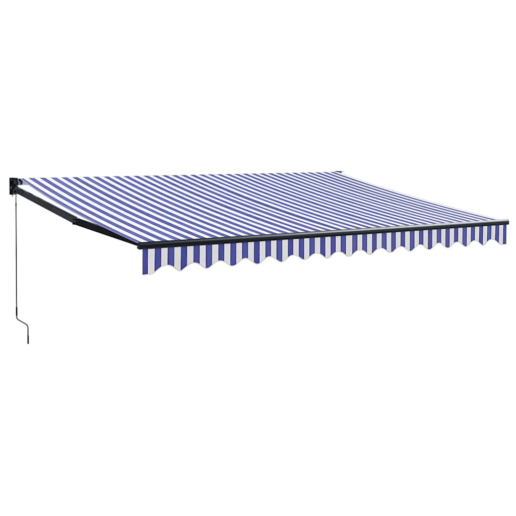 Vidaxx ausziehbare Markise 4x3 m Stoff und Aluminium blau und weiß