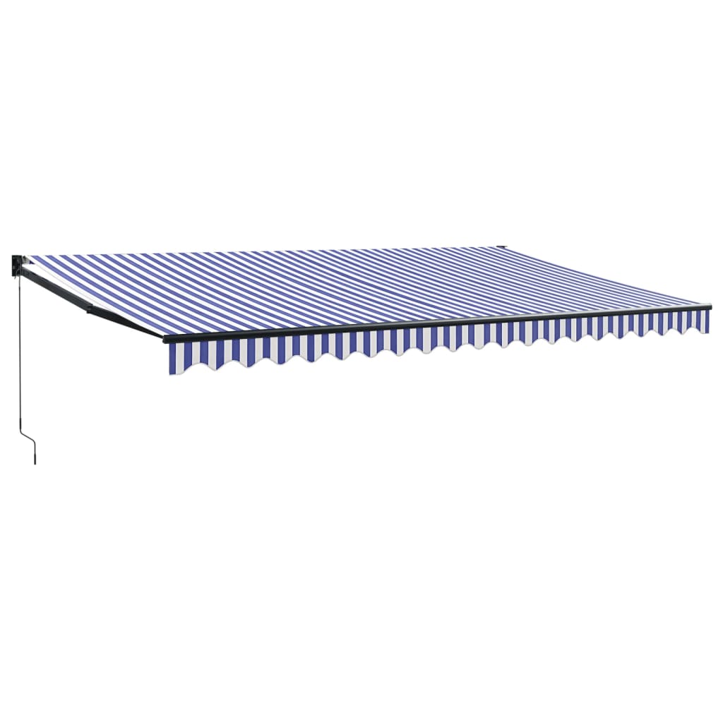 Vidaxx ausziehbare Markise 5x3 m Stoff und Aluminium blau und weiß