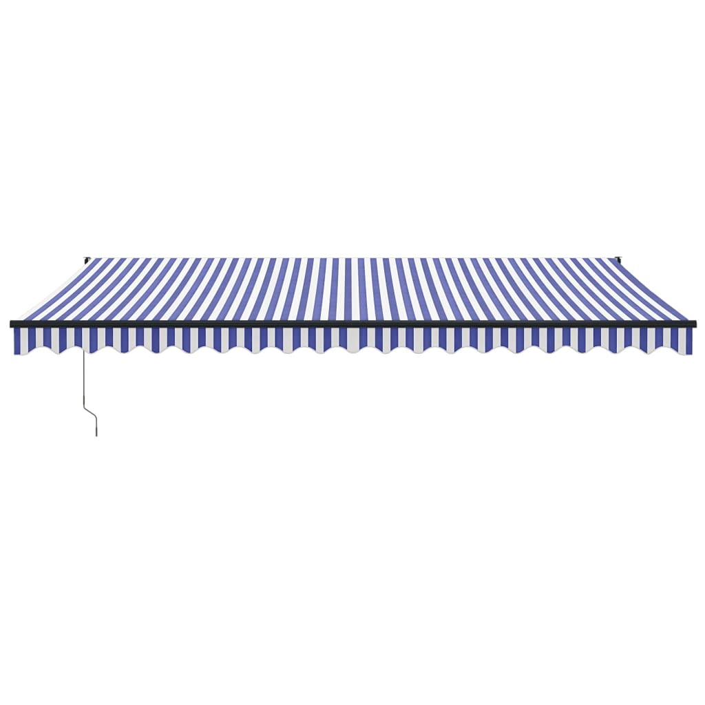 Vidaxx ausziehbare Markise 5x3 m Stoff und Aluminium blau und weiß