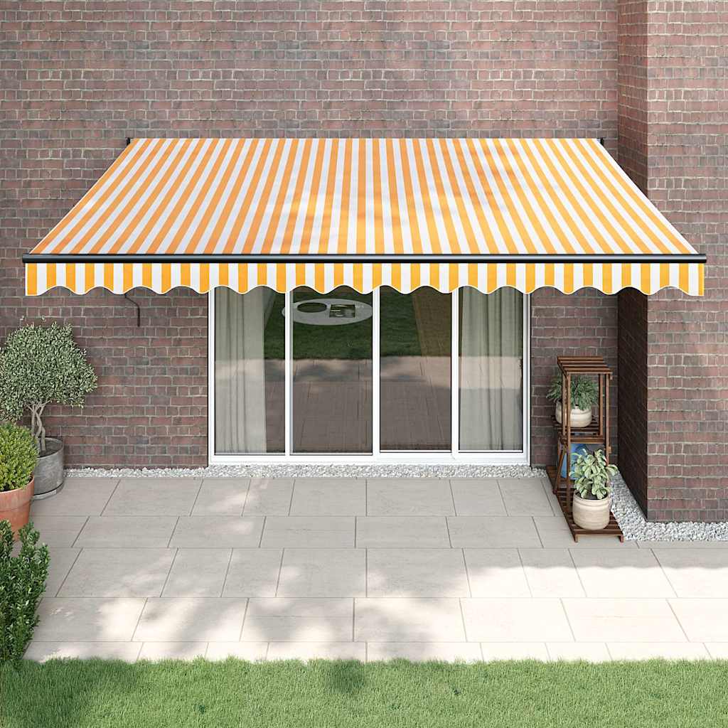 Vidaxx ausziehbare Markise 4x3 m Stoff und Aluminium gelb und weiß