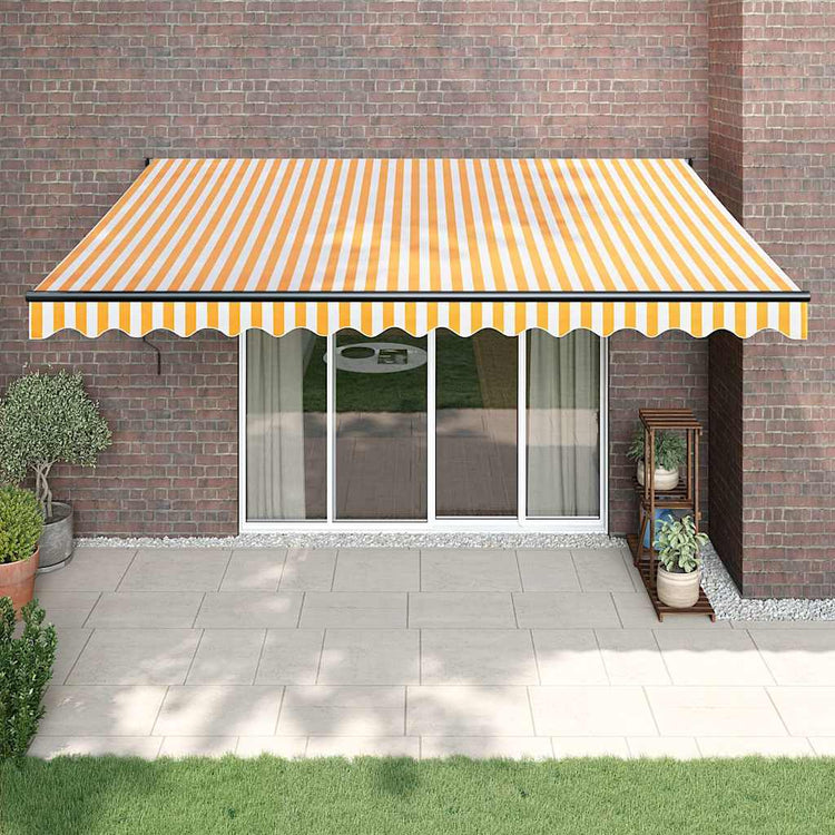 Vidaxx ausziehbare Markise 4x3 m Stoff und Aluminium gelb und weiß