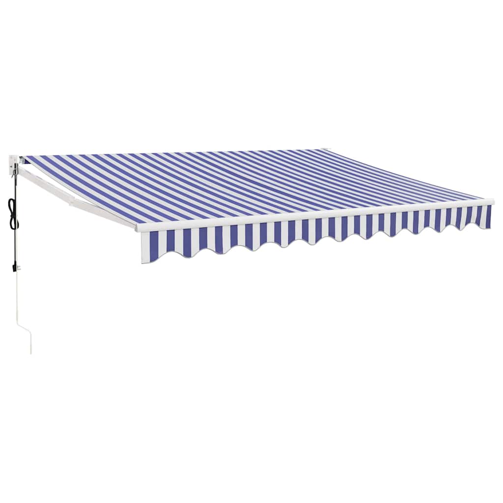 Vidaxx-Markise elektrisch ausziehbar 3,5x2,5 m blau und weiß