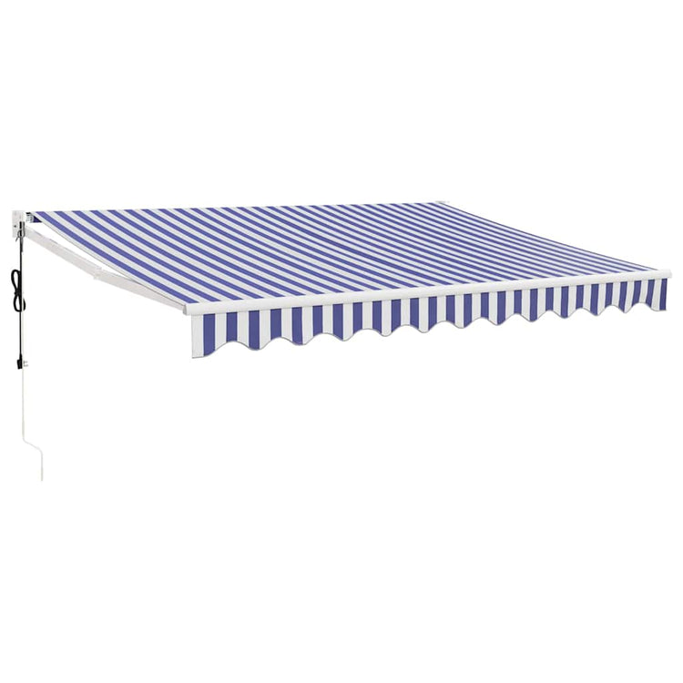 Vidaxx-Markise elektrisch ausziehbar 3,5x2,5 m blau und weiß