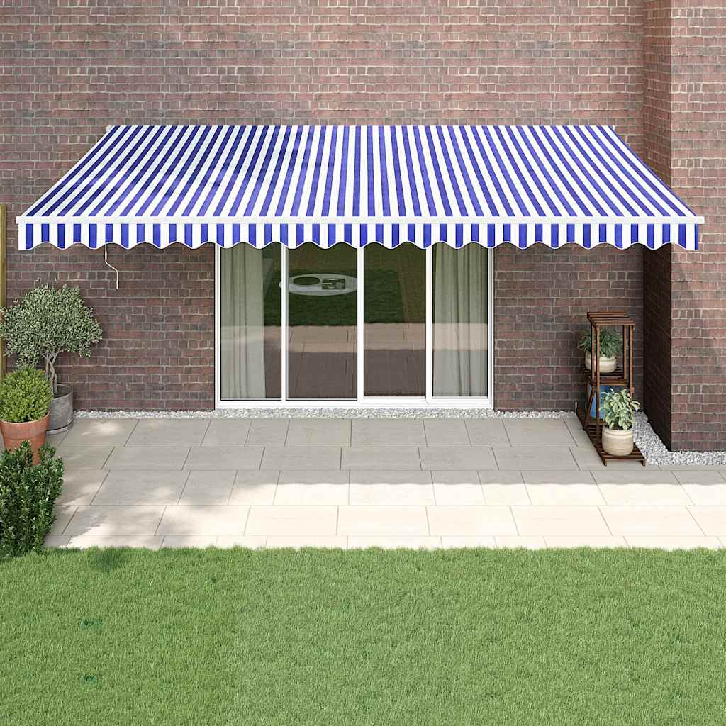 Vidaxx Markise automatisch ausziehbar 5x3 m blau und weiß