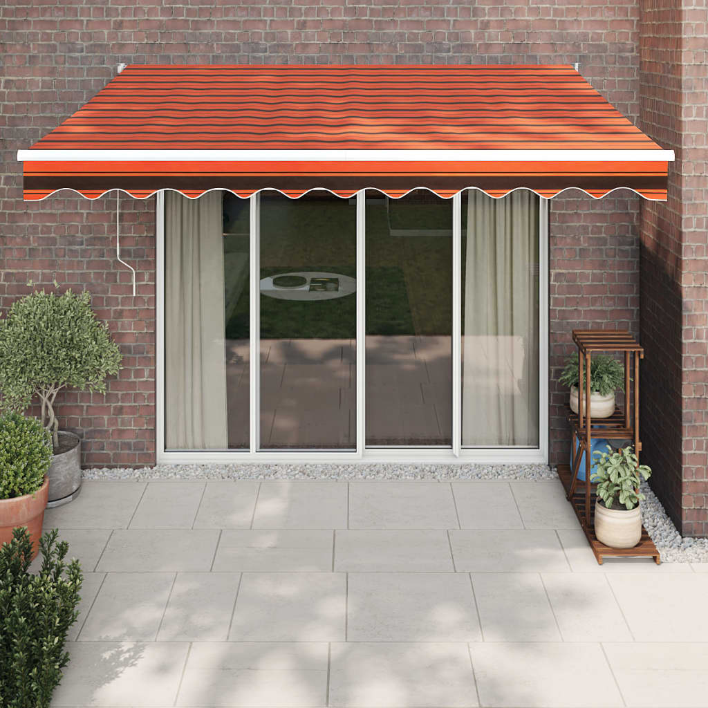 Vidaxx Markise automatisch ausziehbar 3,5x2,5 m Orange und Braun