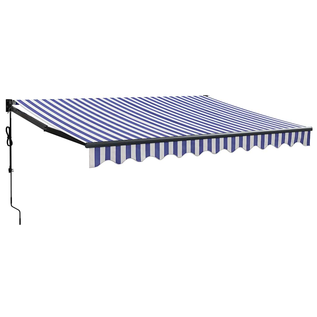 Vidaxx-Markise elektrisch ausziehbar 3,5x2,5 m blau und weiß