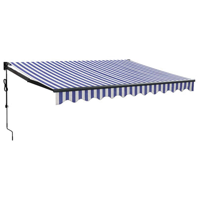 Vidaxx-Markise elektrisch ausziehbar 3,5x2,5 m blau und weiß