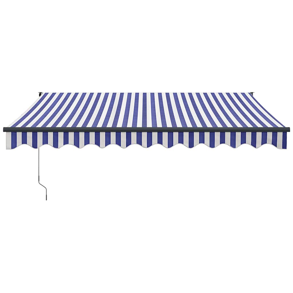 Vidaxx-Markise elektrisch ausziehbar 3,5x2,5 m blau und weiß