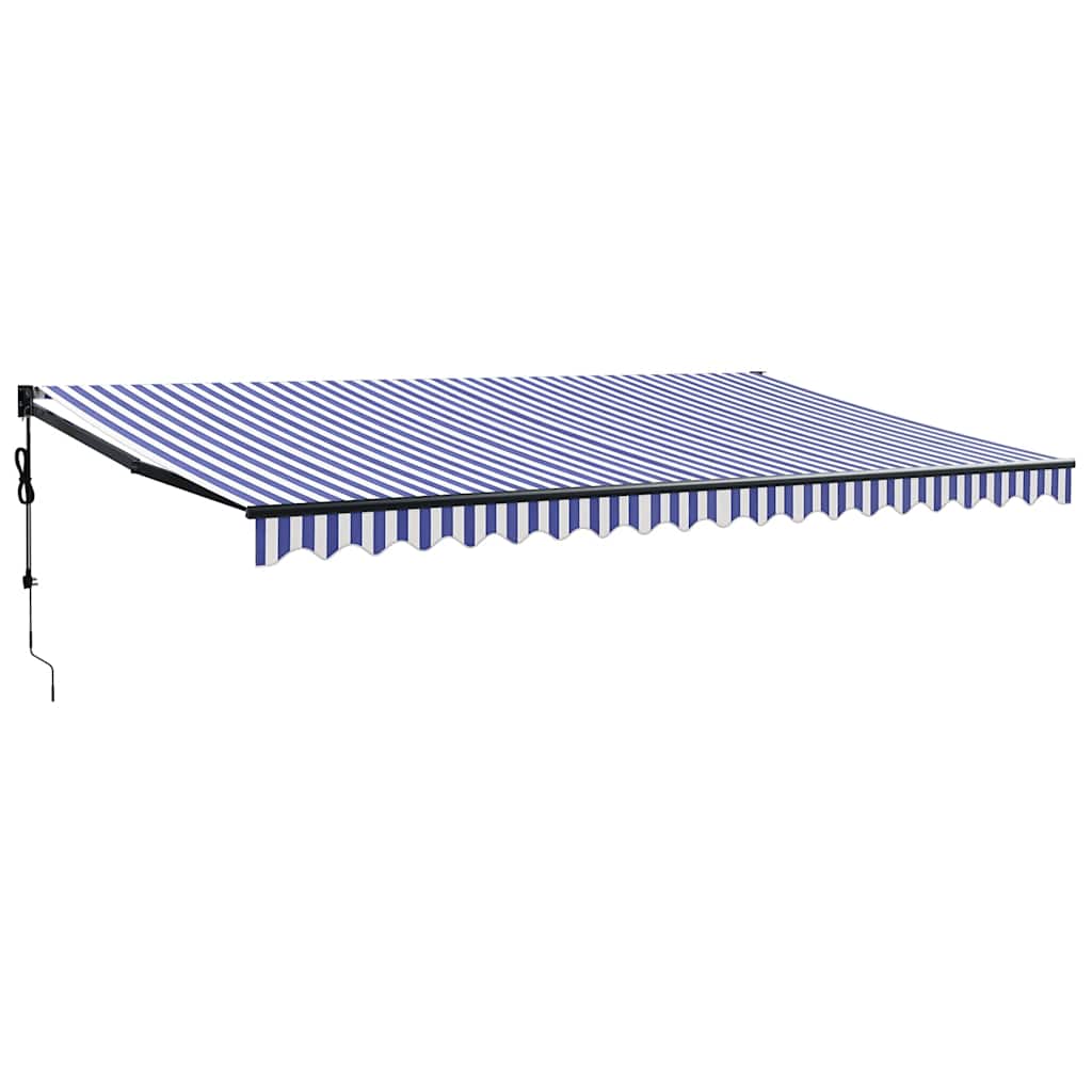 Vidaxx Markise automatisch ausziehbar 5x3 m blau und weiß