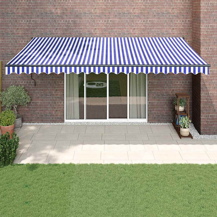 Vidaxx Markise automatisch ausziehbar 5x3 m blau und weiß