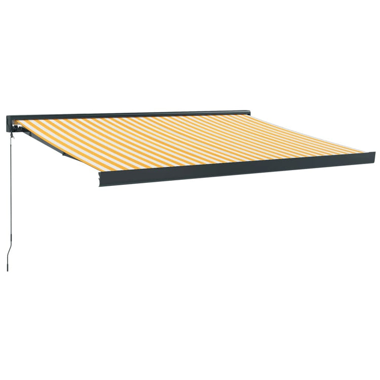 Vidaxl luifel ausziehbar 3x2,5 M Staub und Aluminiumgelb und Weiß