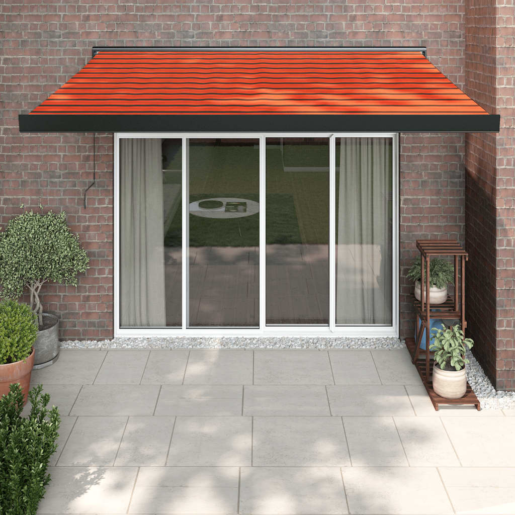 Vidaxl luifel ausziehbar 3x2,5 m Staub und Aluminiumorange und Braun
