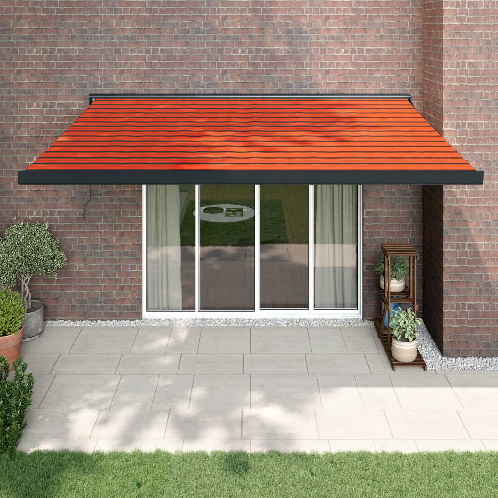 Vidaxl luifel ausziehbar 4,5 x 3 Maust- und Aluminiumorange und Braun