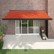 Vidaxl luifel ausziehbar 4,5 x 3 Maust- und Aluminiumorange und Braun - afbeelding 1