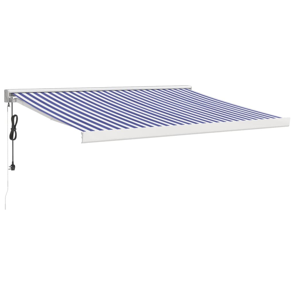 Vidaxl luifel ausziehbar 3x2,5 M Staub und Aluminiumblau und Weiß