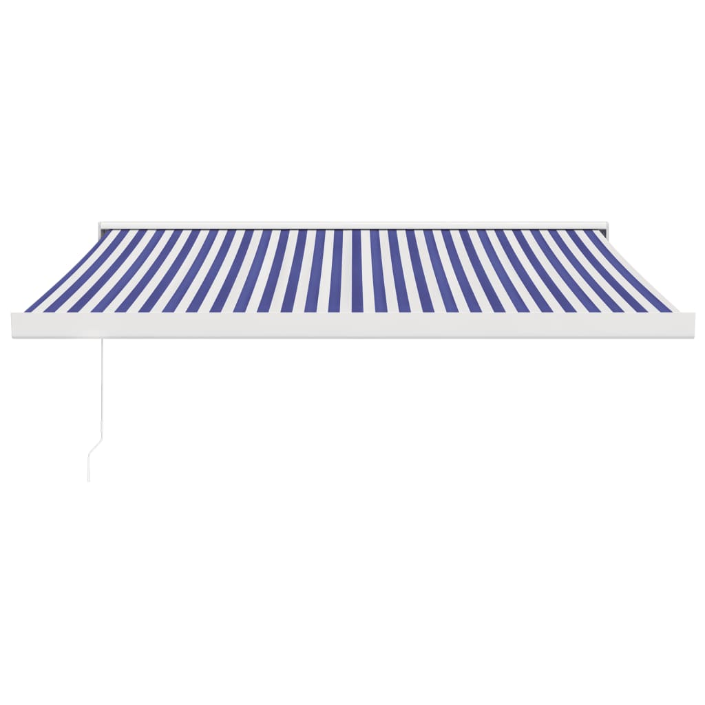Vidaxl luifel ausziehbar 3x2,5 M Staub und Aluminiumblau und Weiß