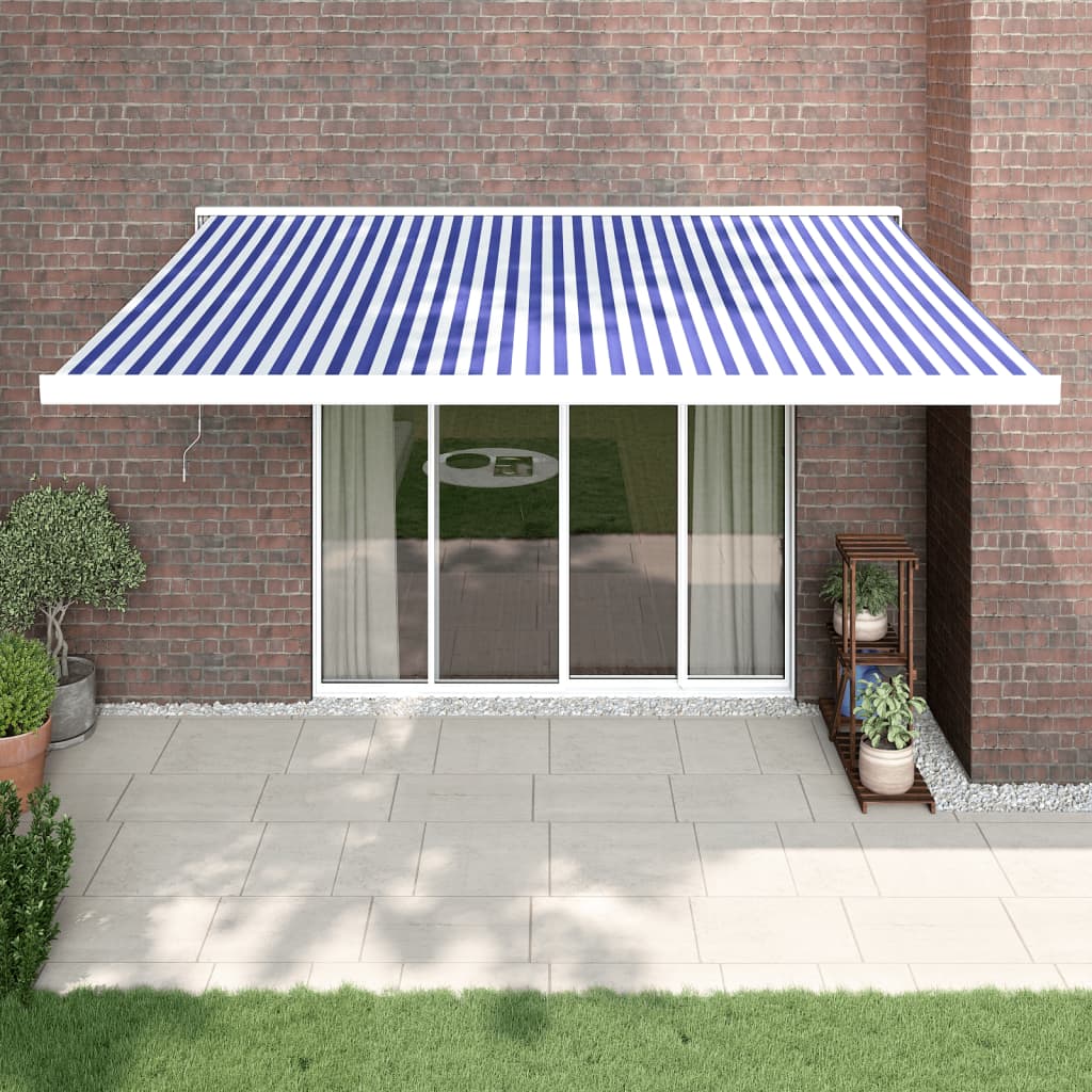 Vidaxl luifel ausziehbar 4x3 M Staub und Aluminiumblau und Weiß