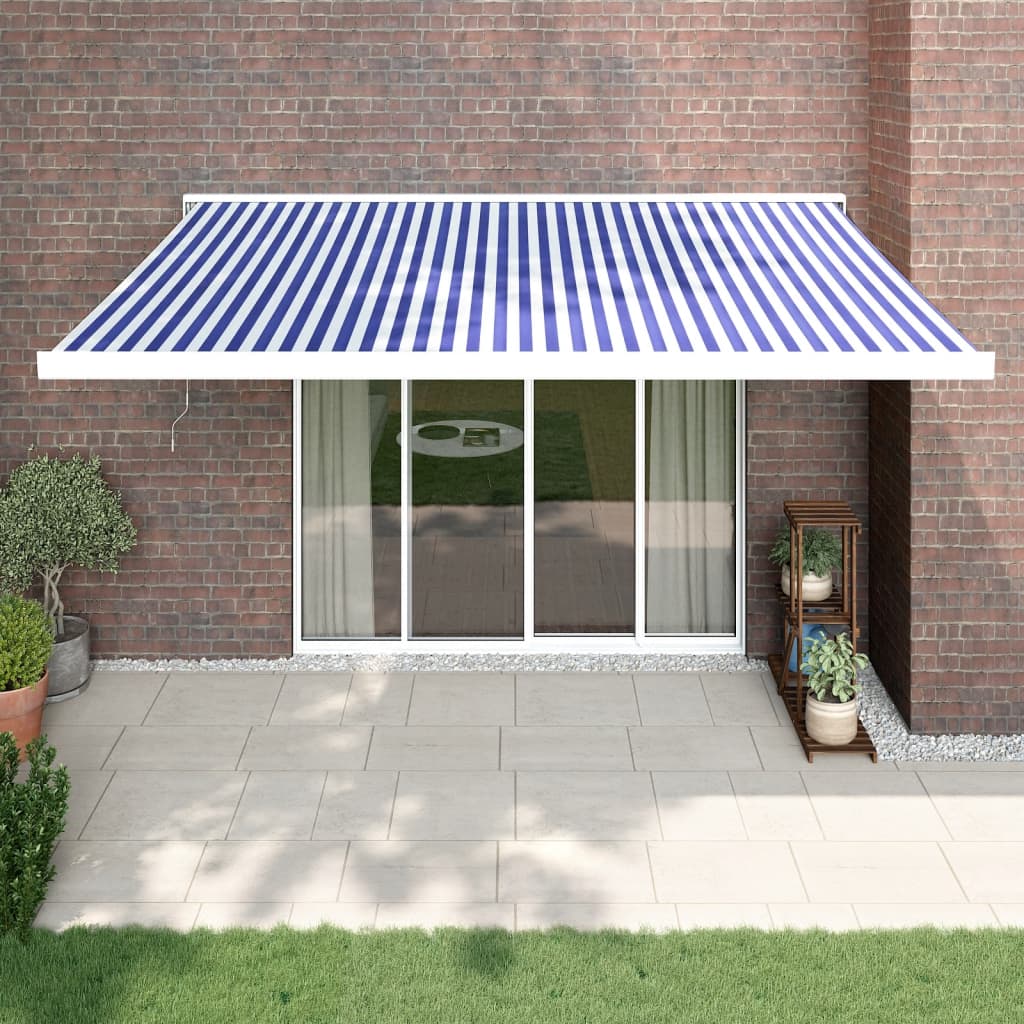 Vidaxl Laifel Ausziehbar 4,5 x 3 Maust und Aluminiumblau und Weiß