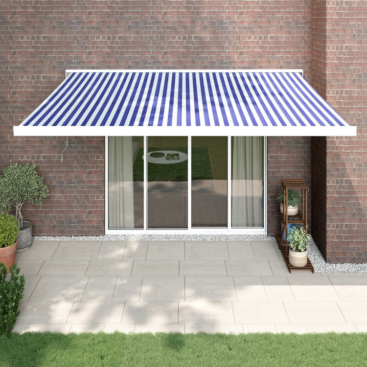 Vidaxl Laifel Ausziehbar 4,5 x 3 Maust und Aluminiumblau und Weiß