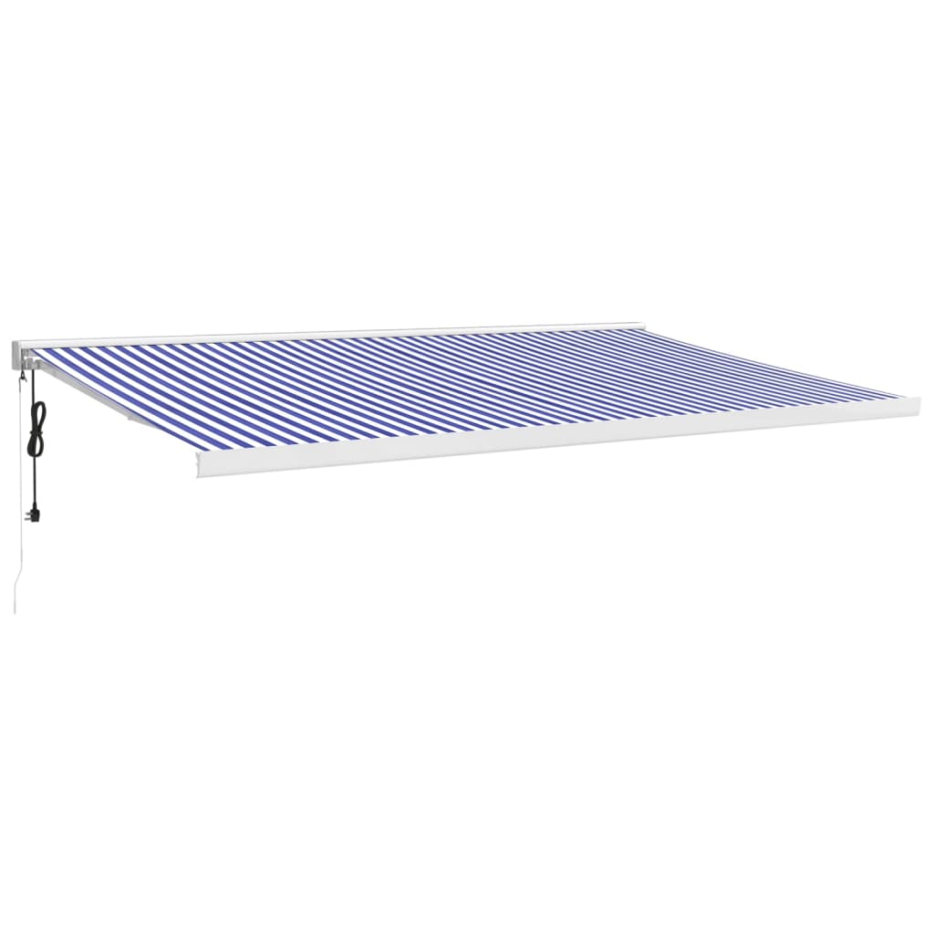 Vidaxl luifel ausziehbar 5x3 m Staub und Aluminiumblau und Weiß