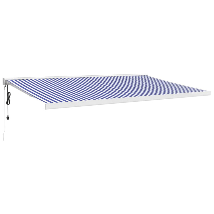 Vidaxl luifel ausziehbar 5x3 m Staub und Aluminiumblau und Weiß