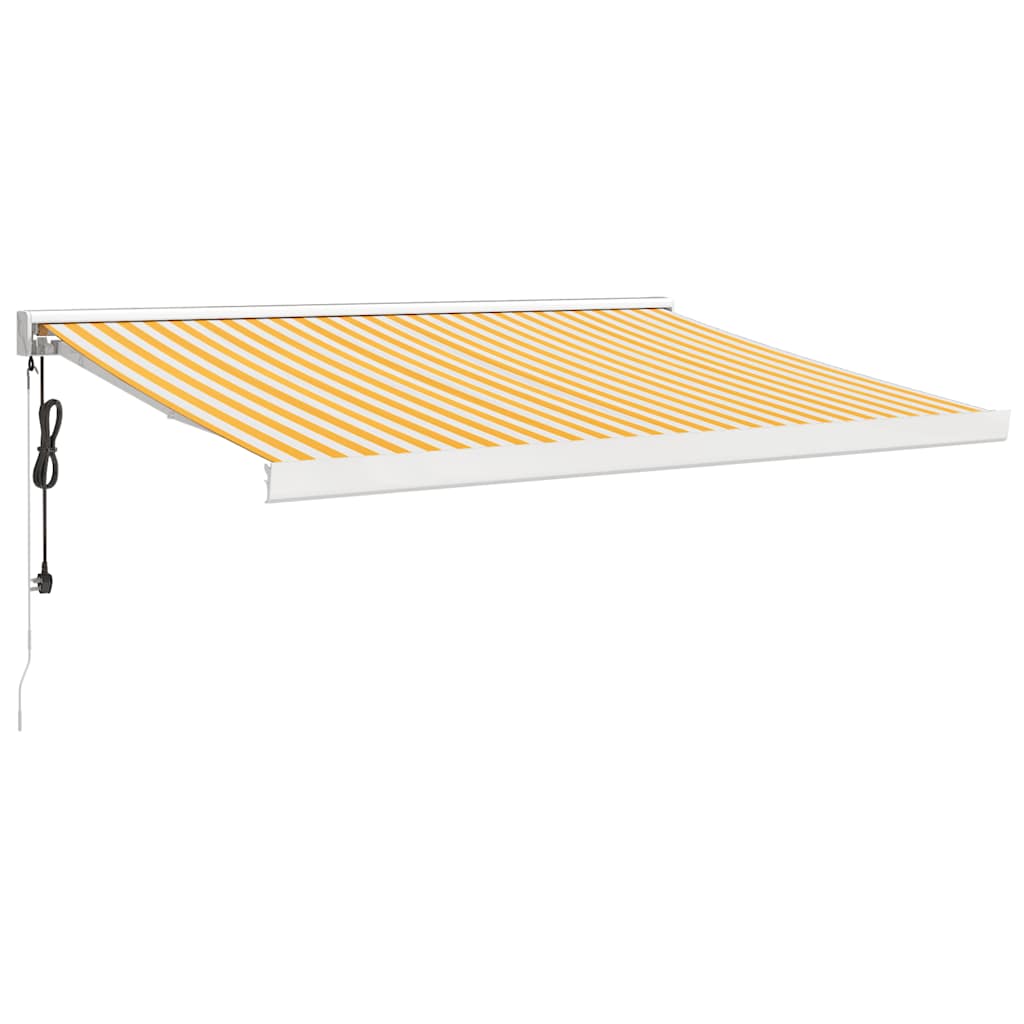 Vidaxl luifel ausziehbar 3x2,5 M Staub und Aluminiumgelb und Weiß