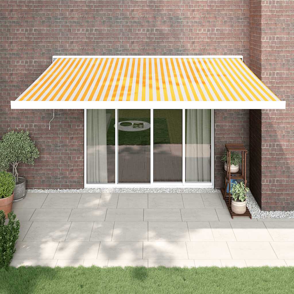Vidaxl luifel ausziehbar 4x3 M Staub und Aluminiumgelb und Weiß