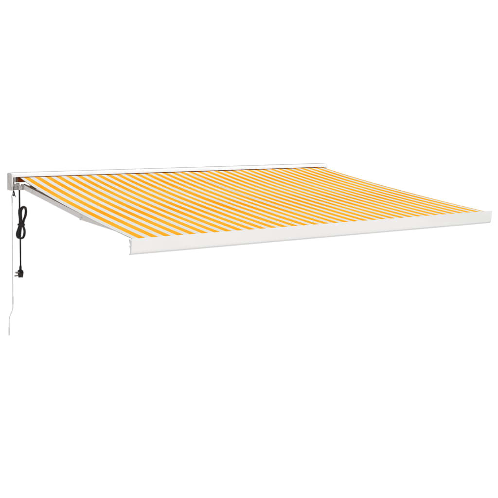 Vidaxl luifel ausziehbar 4,5 x 3 Maust und Aluminiumgelb und Weiß
