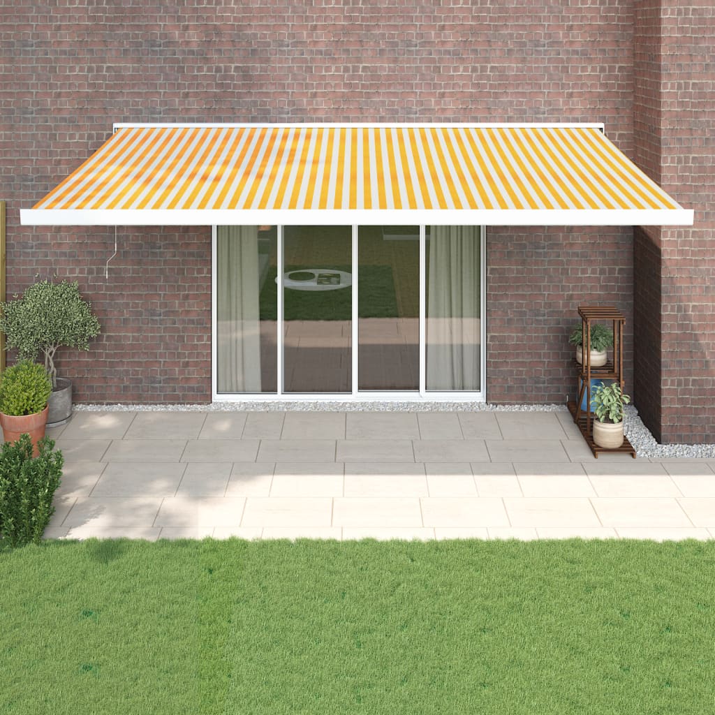 Vidaxl luifel ausziehbar 5x3 m Staub und Aluminiumgelb und Weiß