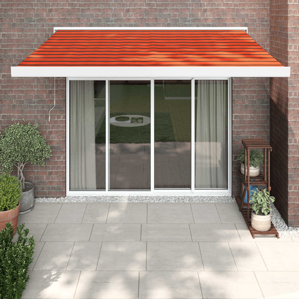 Vidaxl luifel ausziehbar 3x2,5 m Staub und Aluminiumorange und Braun
