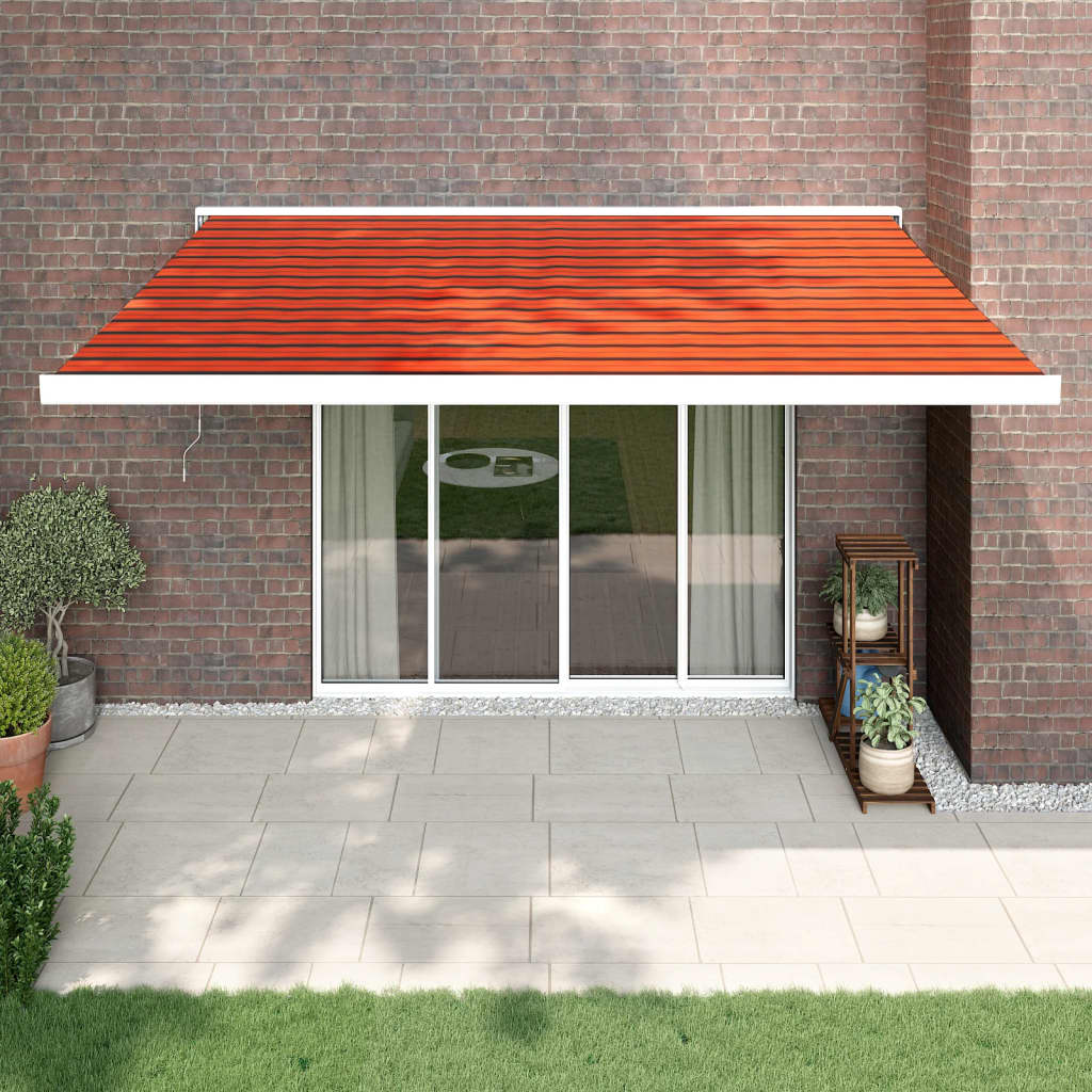 Vidaxl luifel ausziehbar 4,5 x 3 Maust- und Aluminiumorange und Braun